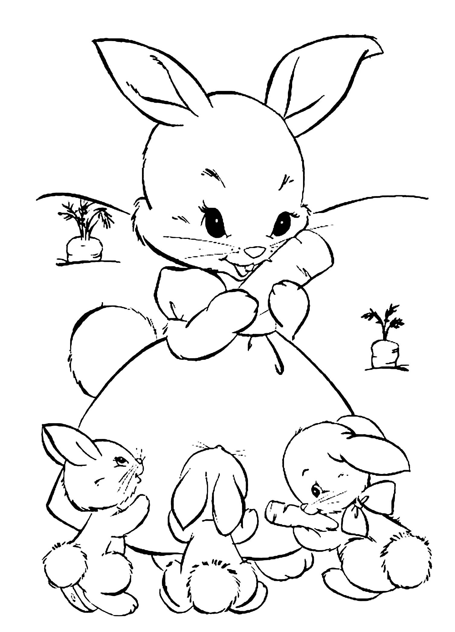 Bunny Coloring Pages For Kids
 Rabbit free to color for kids Rabbit Kids Coloring Pages