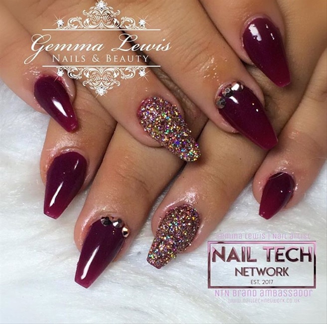 Burgundy Glitter Nails
 Burgundy Glitter Nails Nail Art Gallery