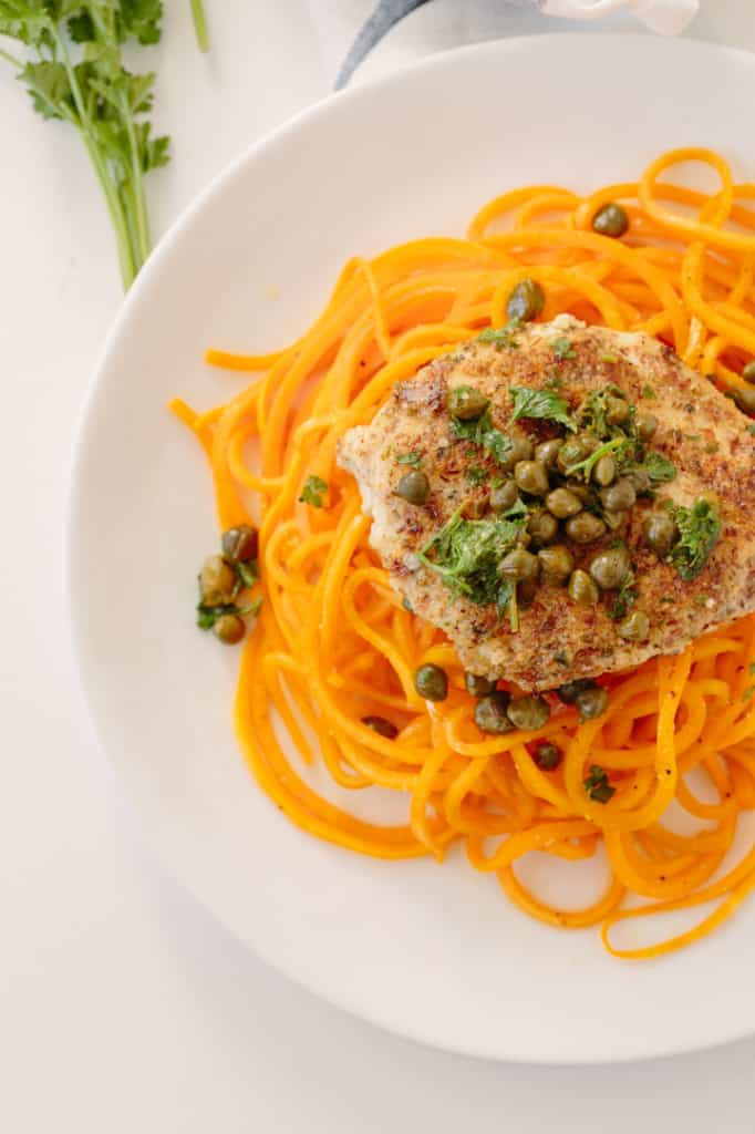 Butternut Squash Noodles Paleo
 Paleo Chicken Piccata with Butternut Squash Noodles