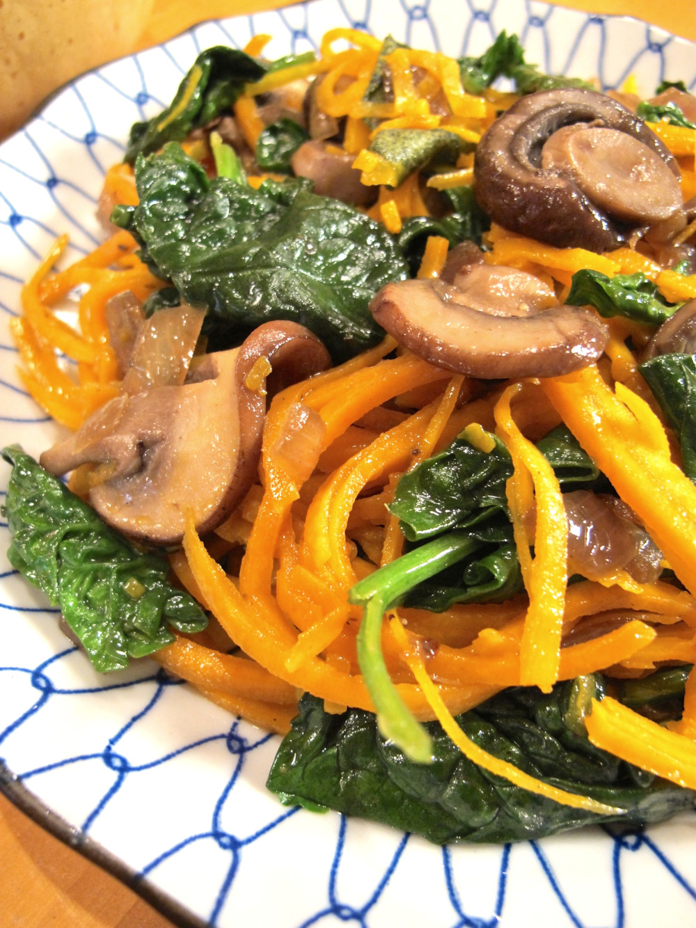 Butternut Squash Noodles Paleo
 Butternut Squash Noodles with Spinach and Mushrooms Paleo