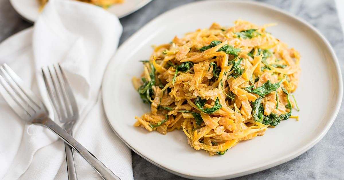 Butternut Squash Noodles Paleo
 This creamy garlic butternut squash noodles recipe is