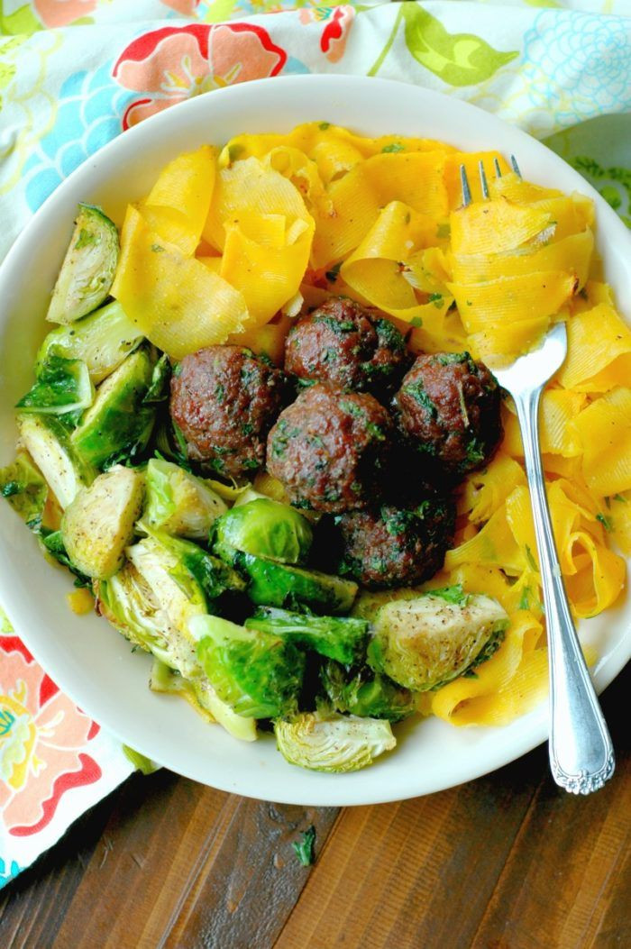 Butternut Squash Noodles Paleo
 Paleo Herb Roasted Grassfed Meatballs and Cabbage with