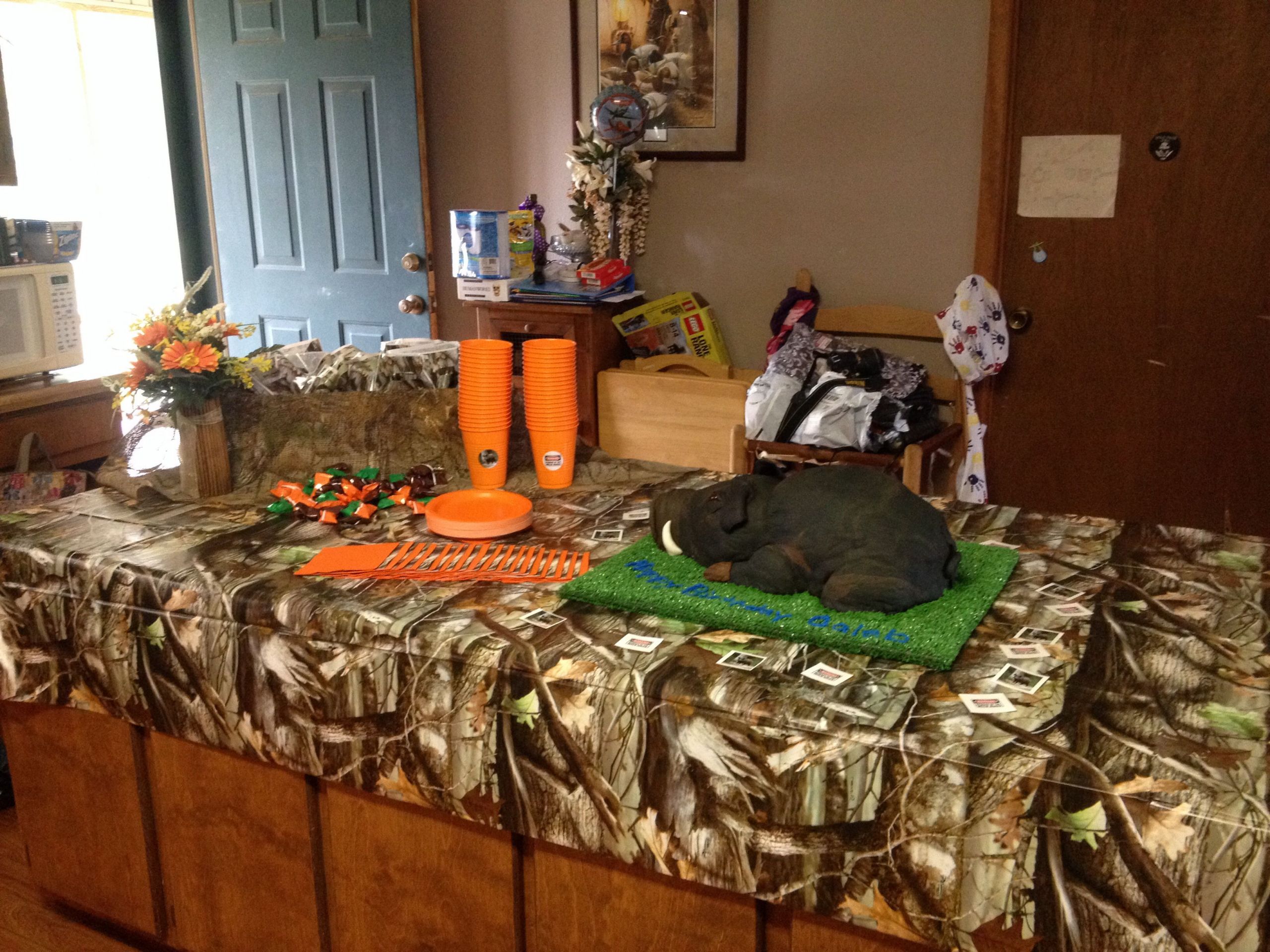 Camo Birthday Decorations
 Hog Hunting Birthday Party hog cake camo & hunters