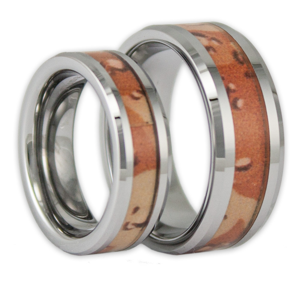 Camo Wedding Ring Sets His And Hers
 His and Hers Desert Camo Tungsten Ring Set Camouflage