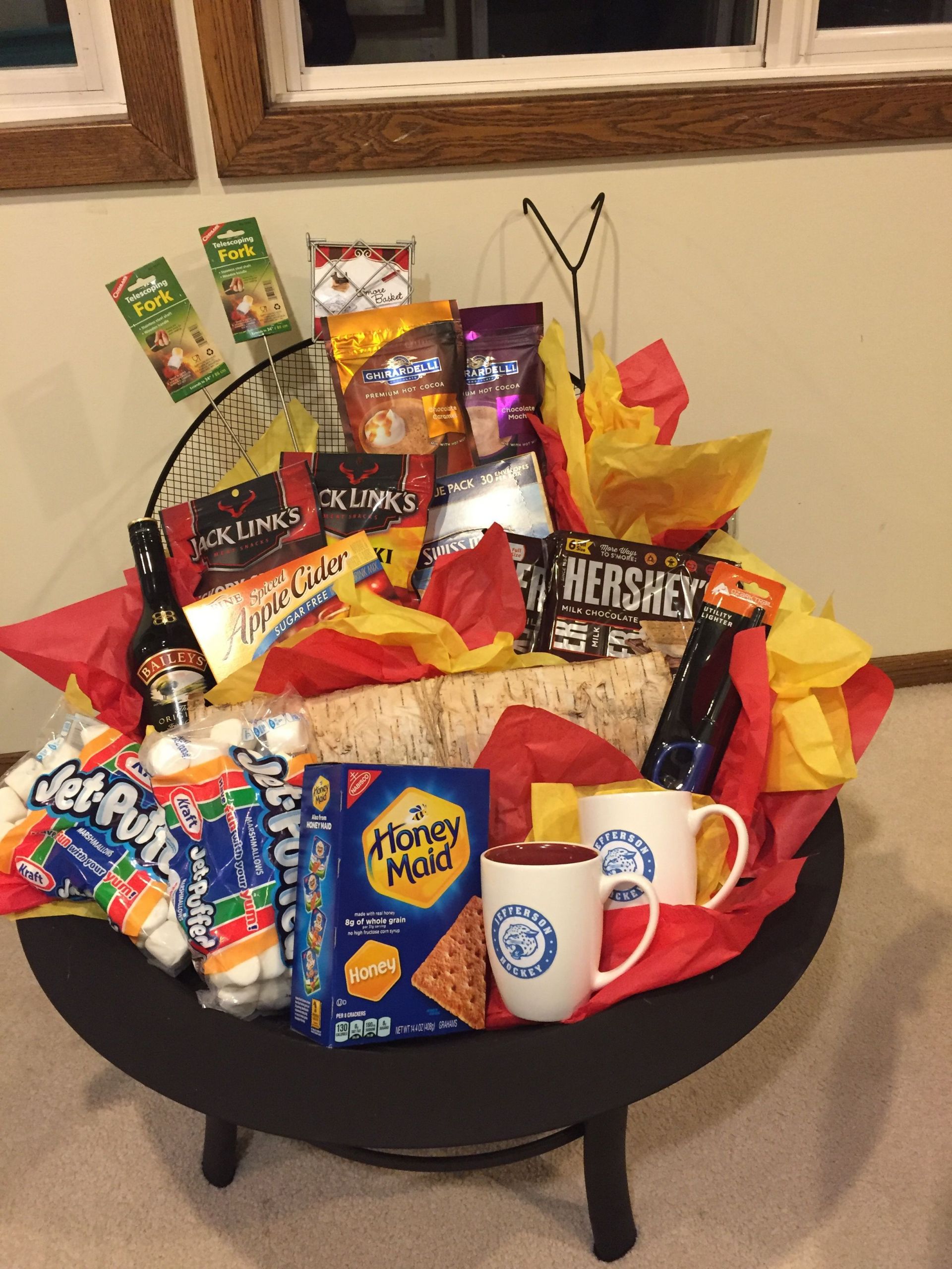 Campfire Gift Basket Ideas
 Fire pit donation basket Super easy to assemble