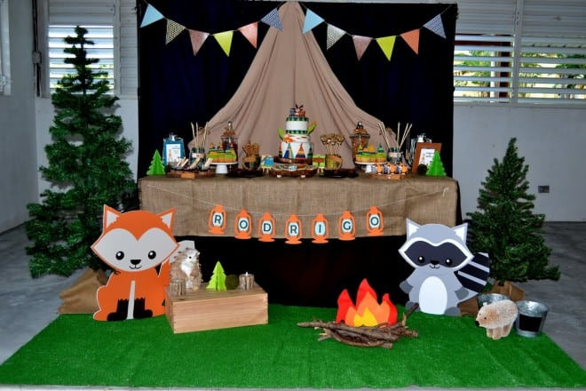 Camping Themed Birthday Party
 Woodland Themed Camping Birthday Party Spaceships and