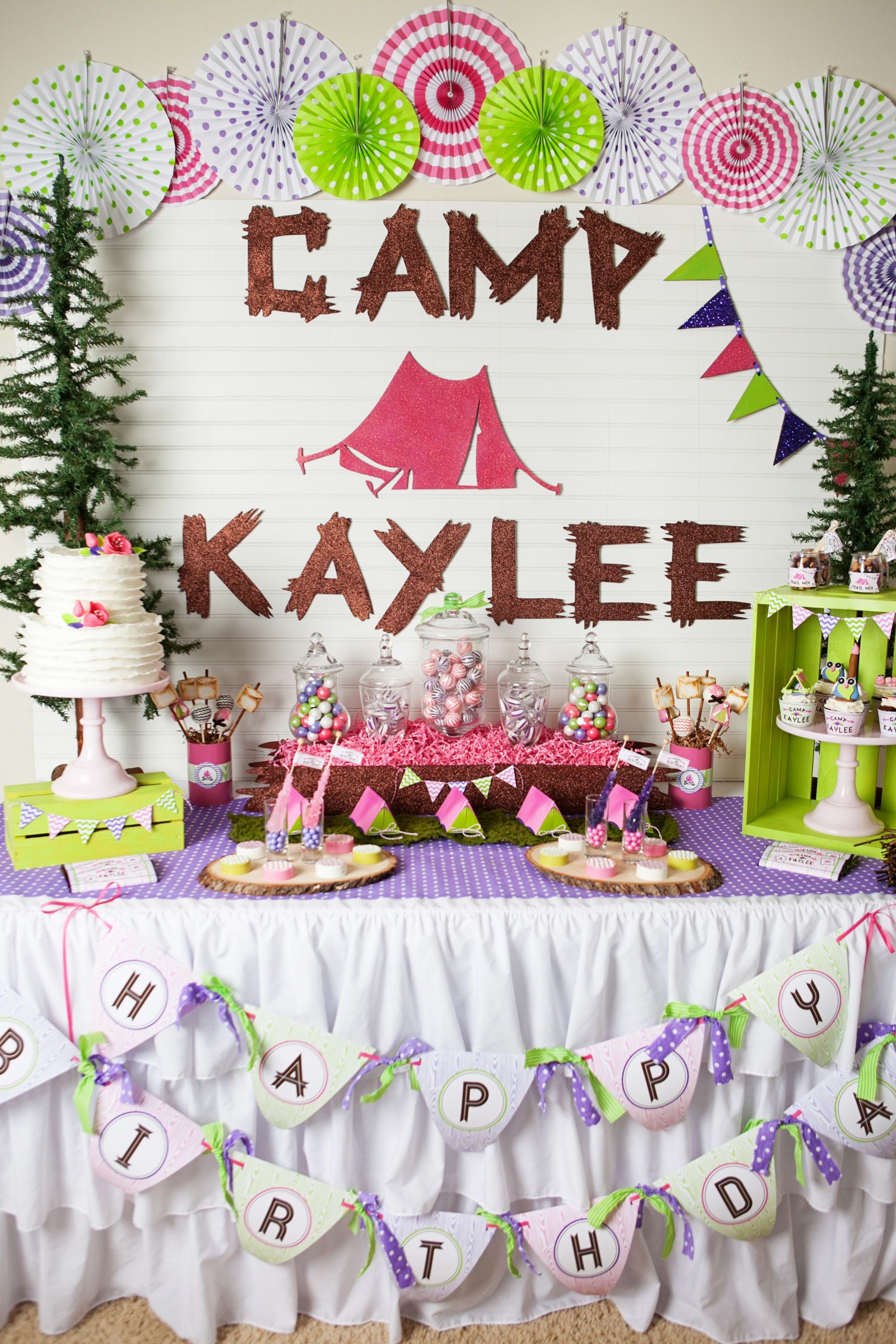 Camping Themed Birthday Party
 The Carver Crew Glam Camping Birthday Party Glamping