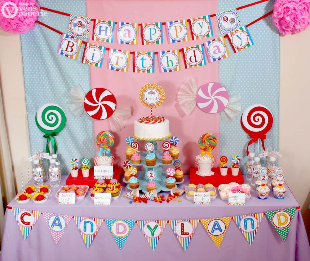 Candyland Birthday Decorations
 Candyland Birthday Party Package Personalized FULL by