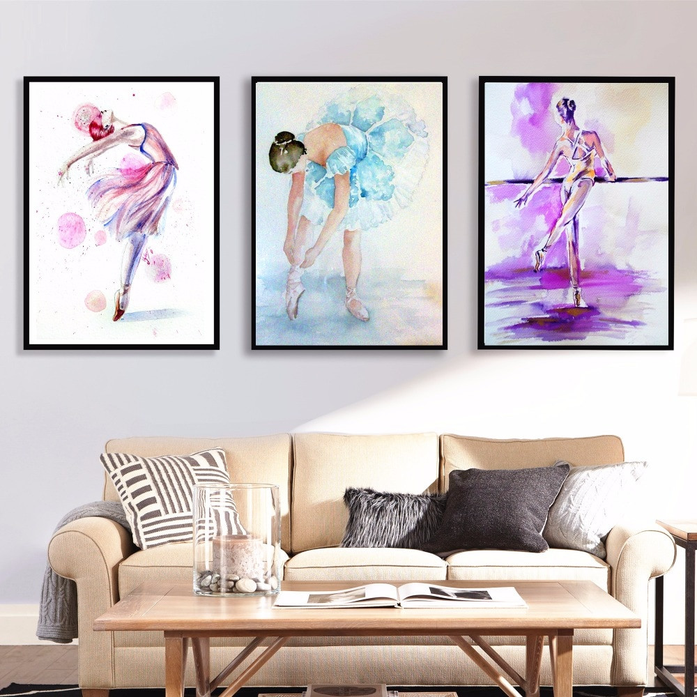 Canvas Art For Kids Room
 Aliexpress Buy Watercolor Ballerina Women Canvas Art