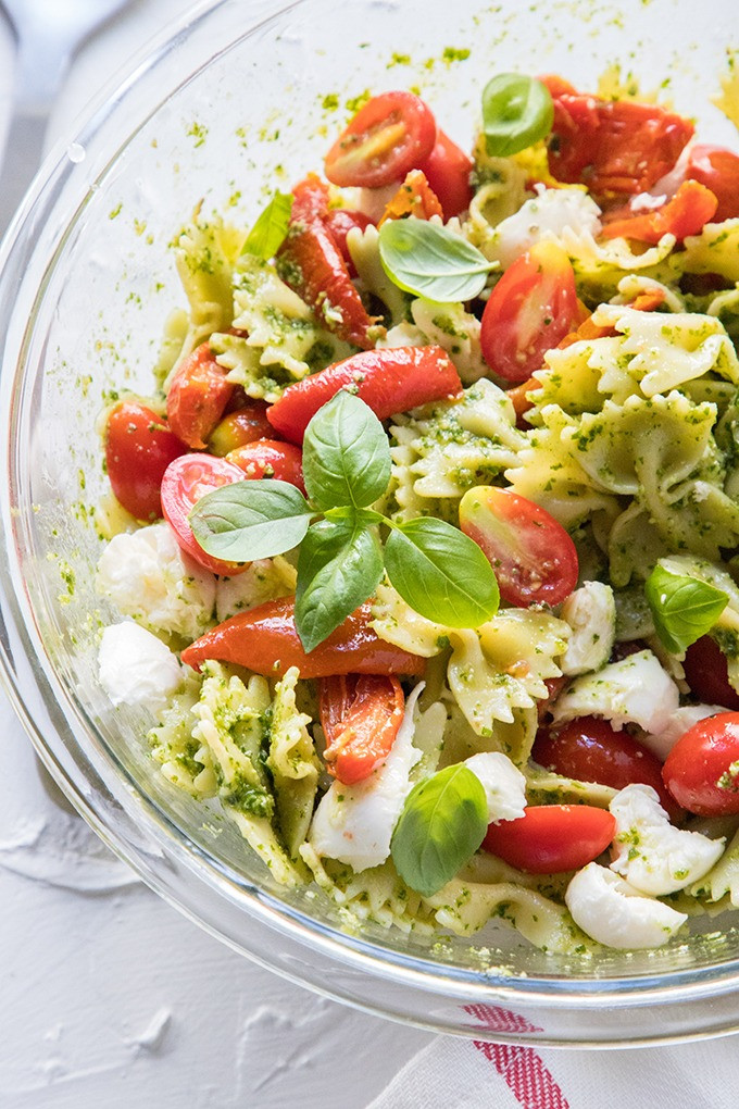 Caprese Pesto Pasta Salad
 Caprese Pasta Salad with Arugula Pesto