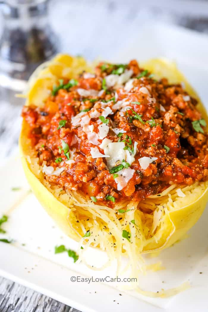 Carbs In Spaghetti Sauce
 Low Carb Spaghetti Squash with Meat Sauce Easy Low Carb