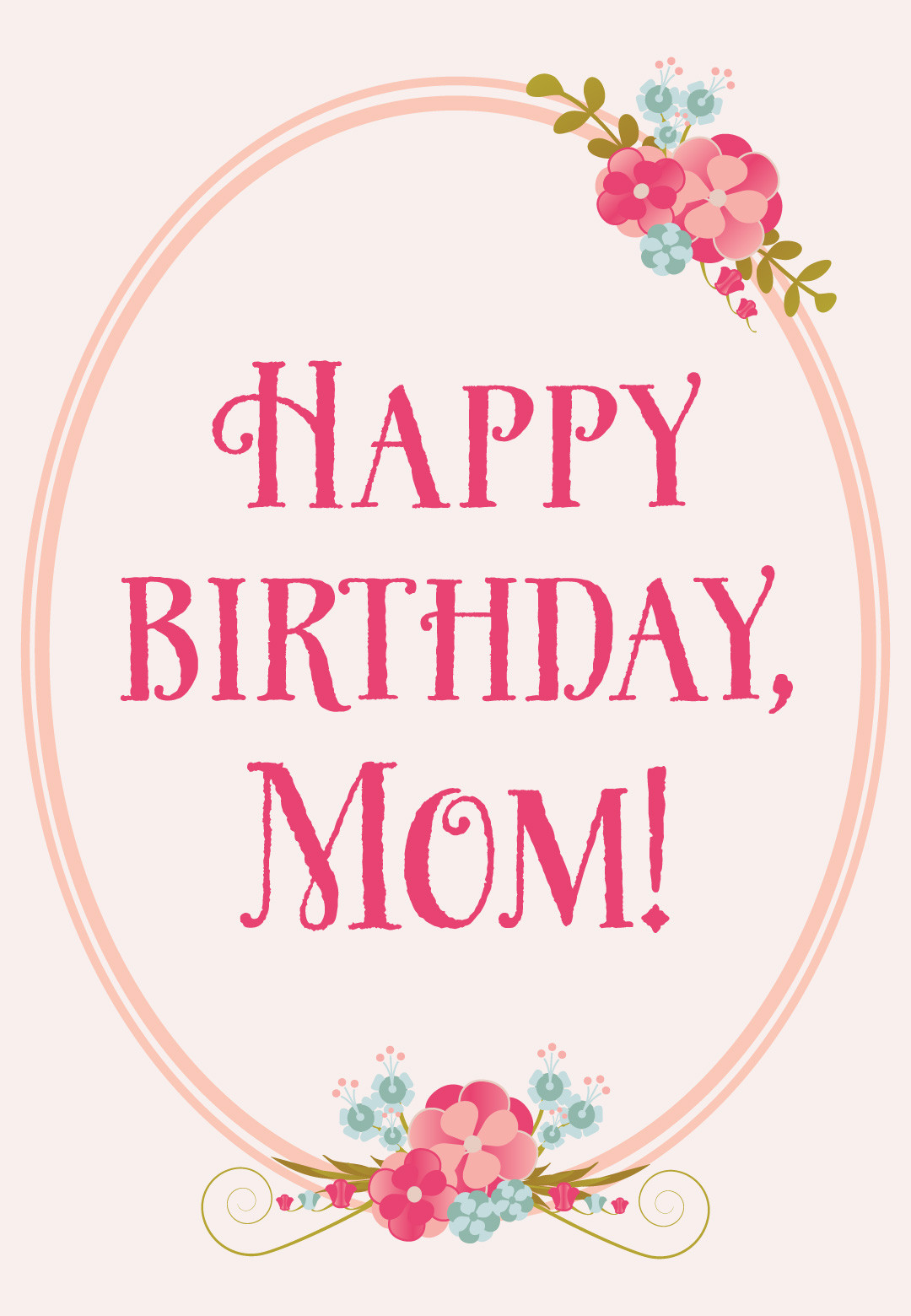 Card For Birthday
 Floral Birthday for Mom Free Birthday Card