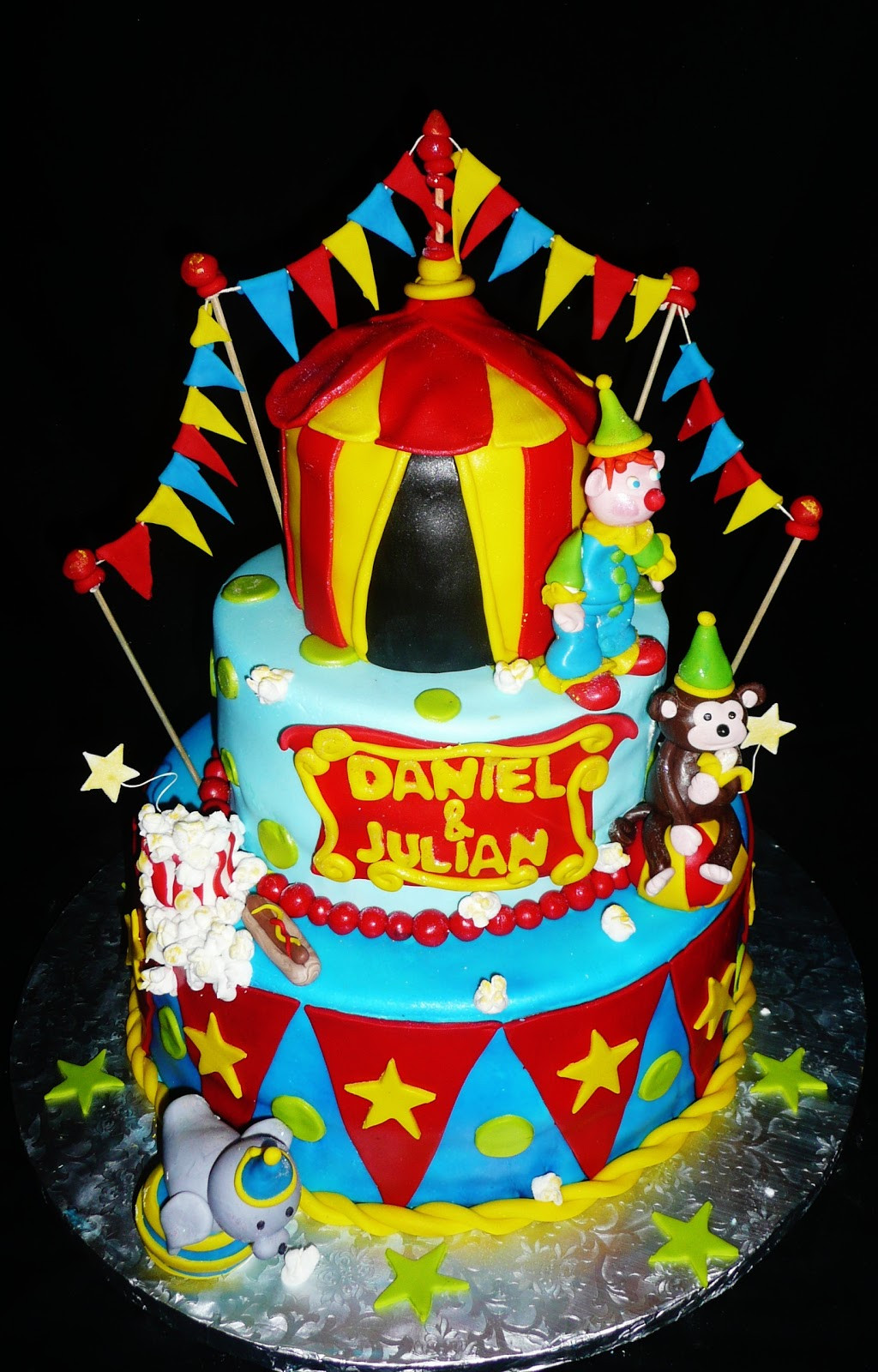Carnival Birthday Cake
 Baking with Roxana s Cakes Circus Carnival Birthday cake