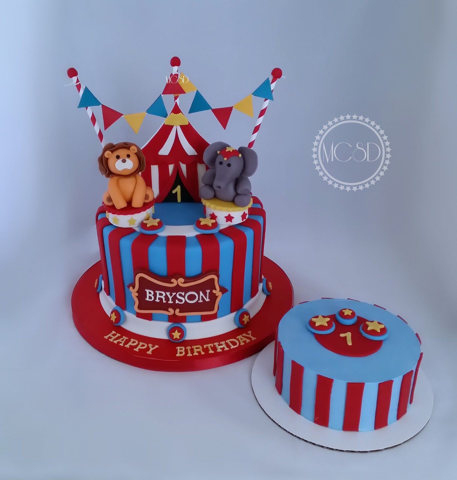 Carnival Birthday Cake
 CakesbyZana Carnival Circus 1st Birthday Cake & Cake Pops