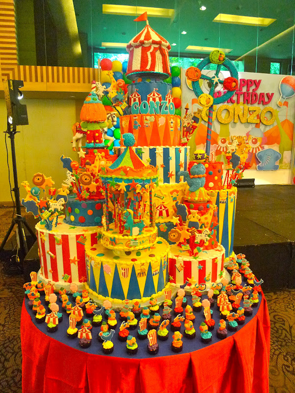 Carnival Birthday Cake
 Nikki s Nurturance A Towering Carnival Cake and Custom