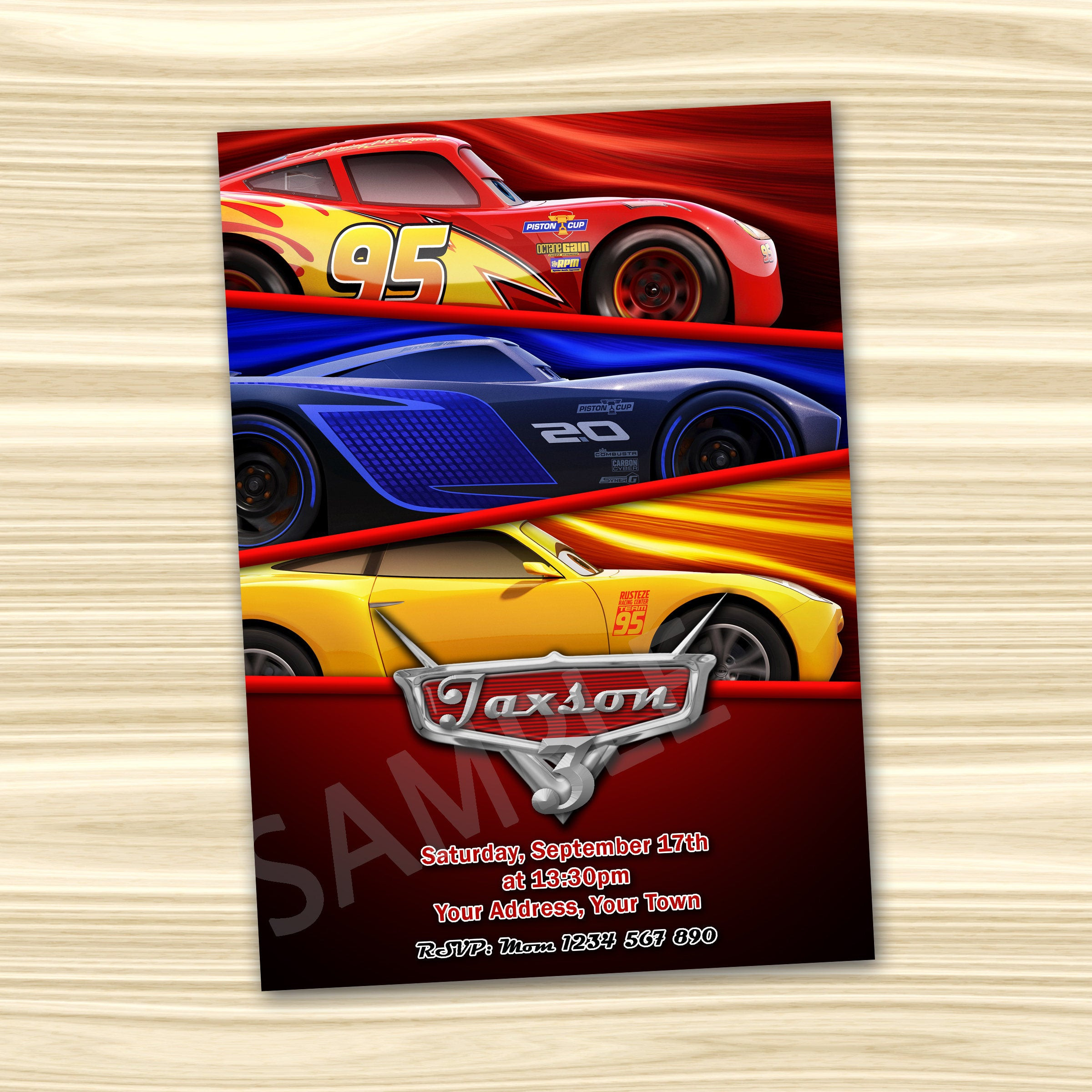 Cars Birthday Invitation
 Cars 3 Invitation Cars Party Invitation Diy Cars Birthday