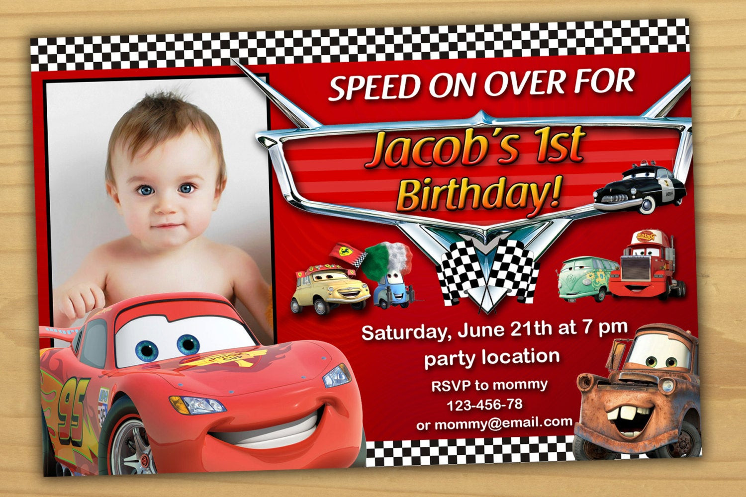 Cars Birthday Invitation
 Disney Cars Birthday Invitation Disney Cars invitation cars