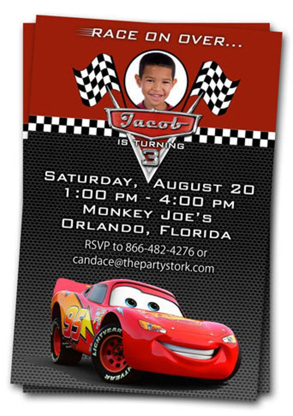 Cars Birthday Invitation
 Cars Invitations Printable Custom Birthday Party by