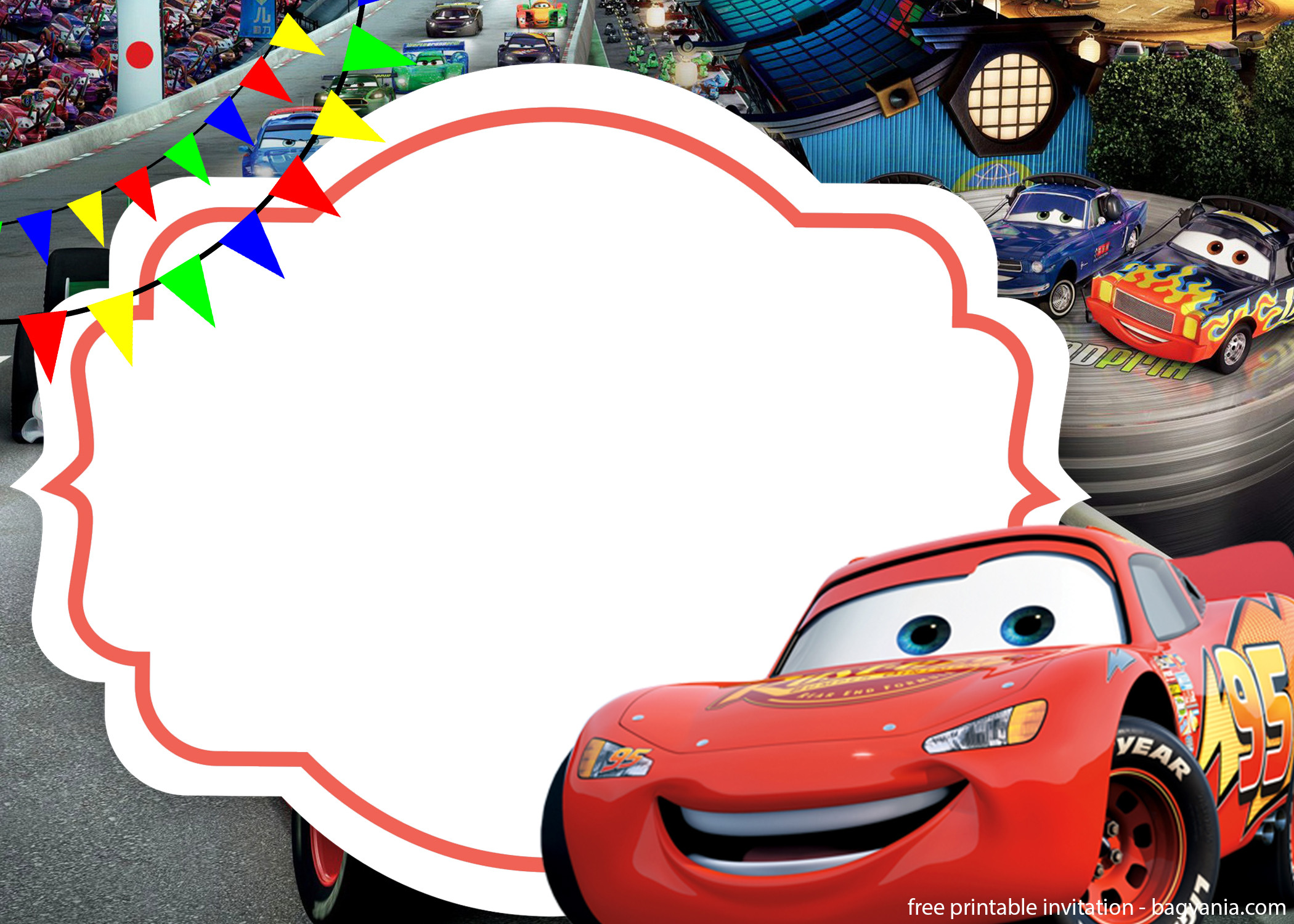 Cars Birthday Invitation
 FREE The Cars 3 with photo invitation template – FREE