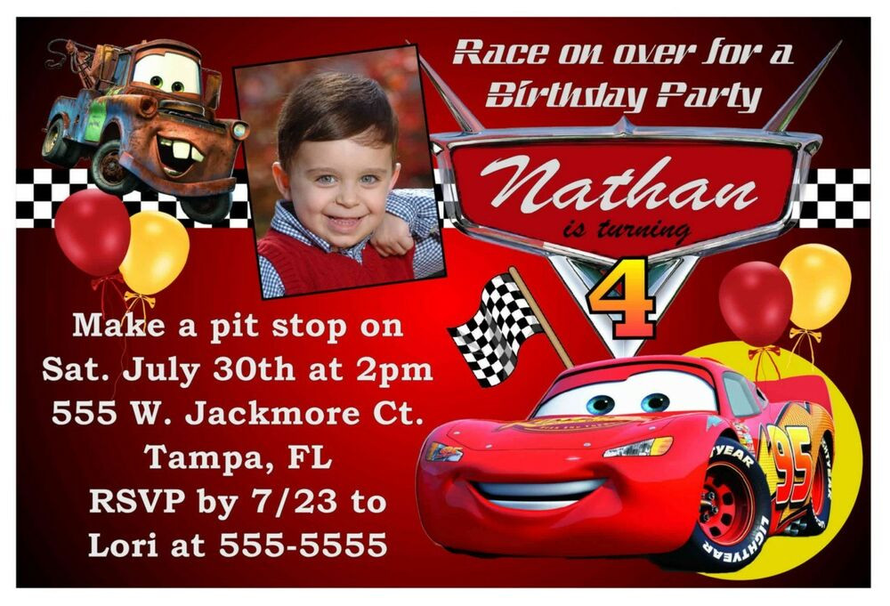 Cars Birthday Invitation
 DISNEY CARS BIRTHDAY PARTY INVITATIONS