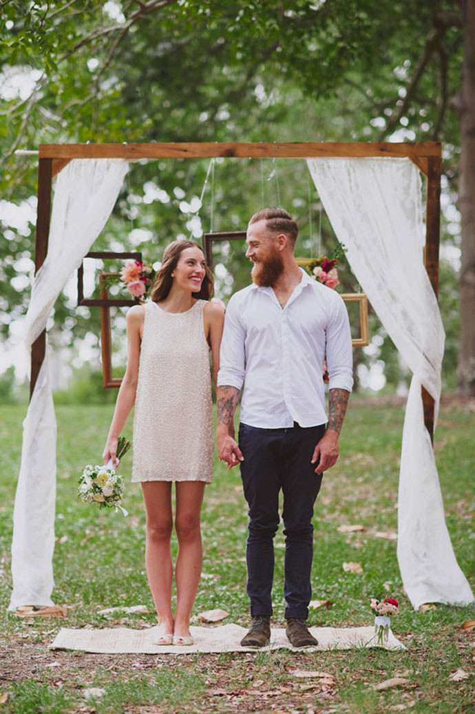 Casual Backyard Weddings
 25 Chic and Easy Rustic Wedding Arch Altar Ideas for DIY