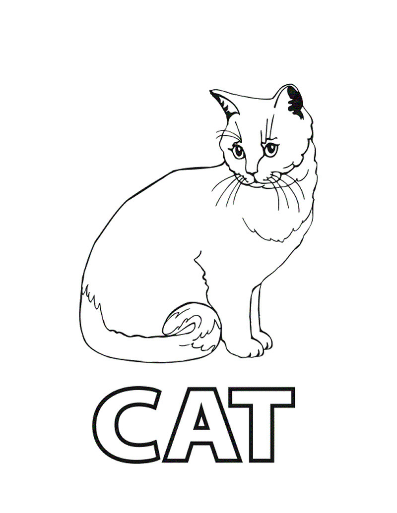 Cat Coloring Pages For Kids
 Free Printable Cat Coloring Pages For Kids