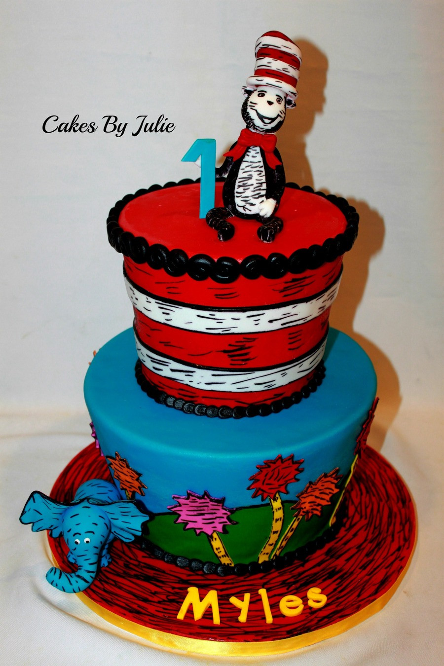 Cat In The Hat Birthday Cake
 The Cat In The Hat First Birthday Cake CakeCentral