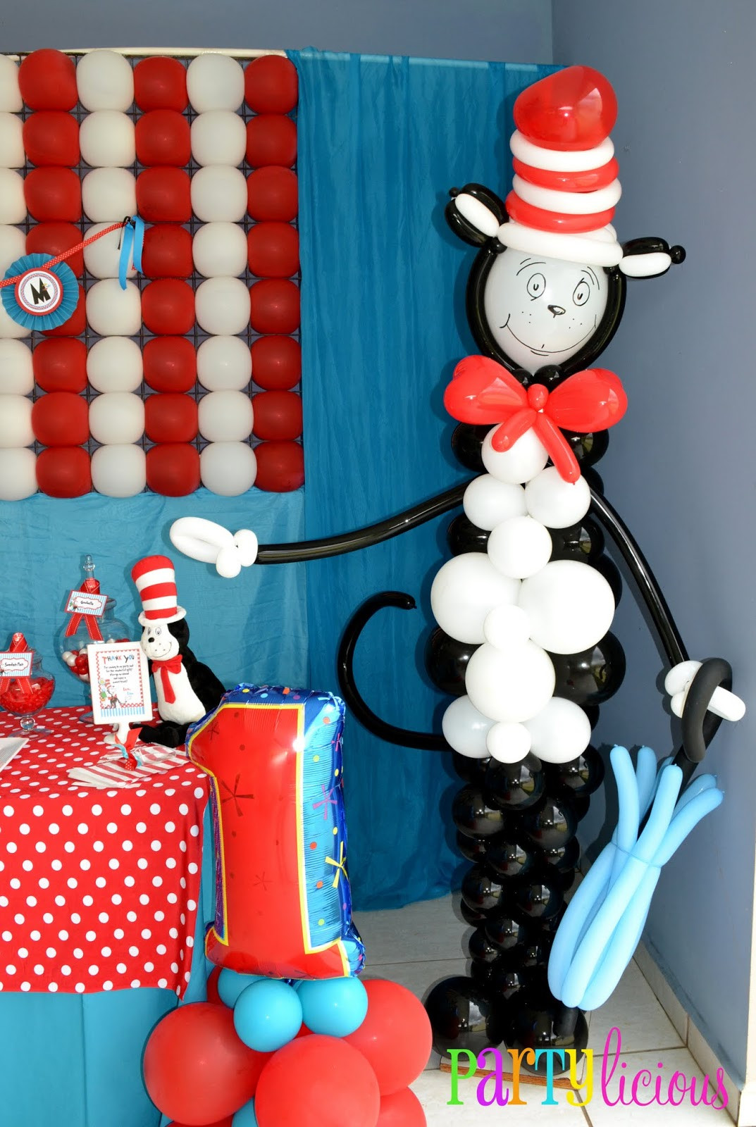 Cat In The Hat Birthday Decorations
 Partylicious Events PR The Cat in the Hat 1st Birthday