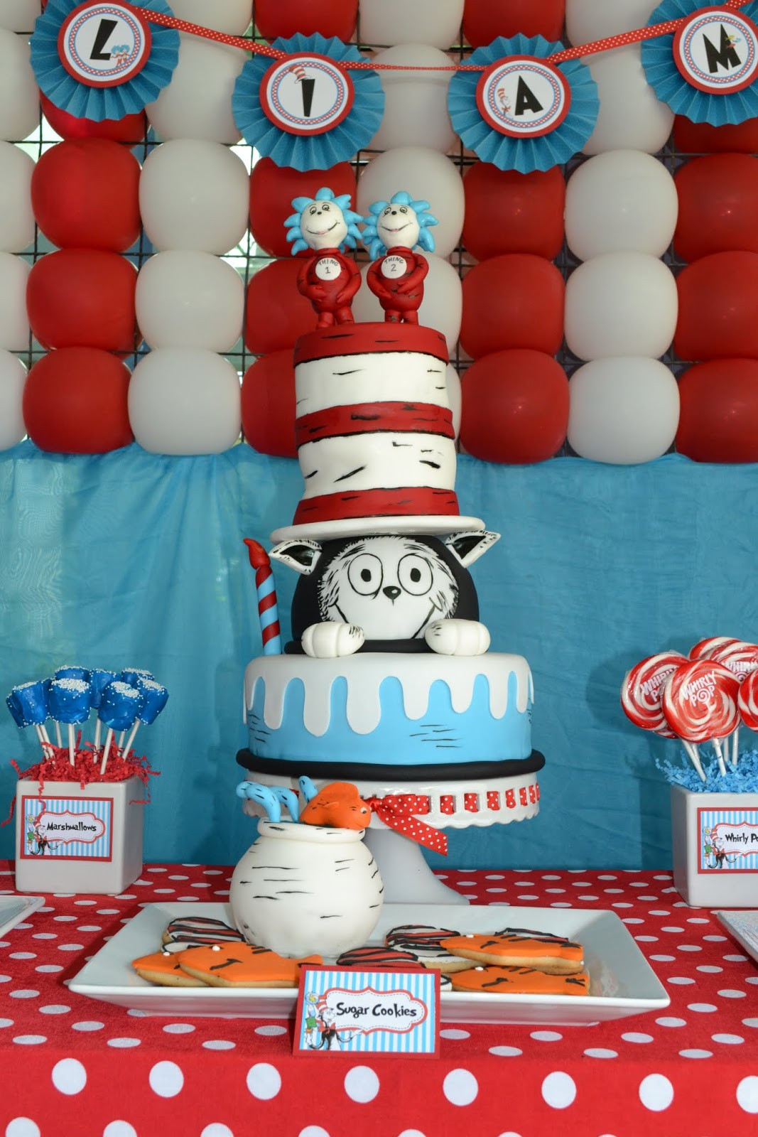 Cat In The Hat Birthday Decorations
 Partylicious Events PR The Cat in the Hat 1st Birthday