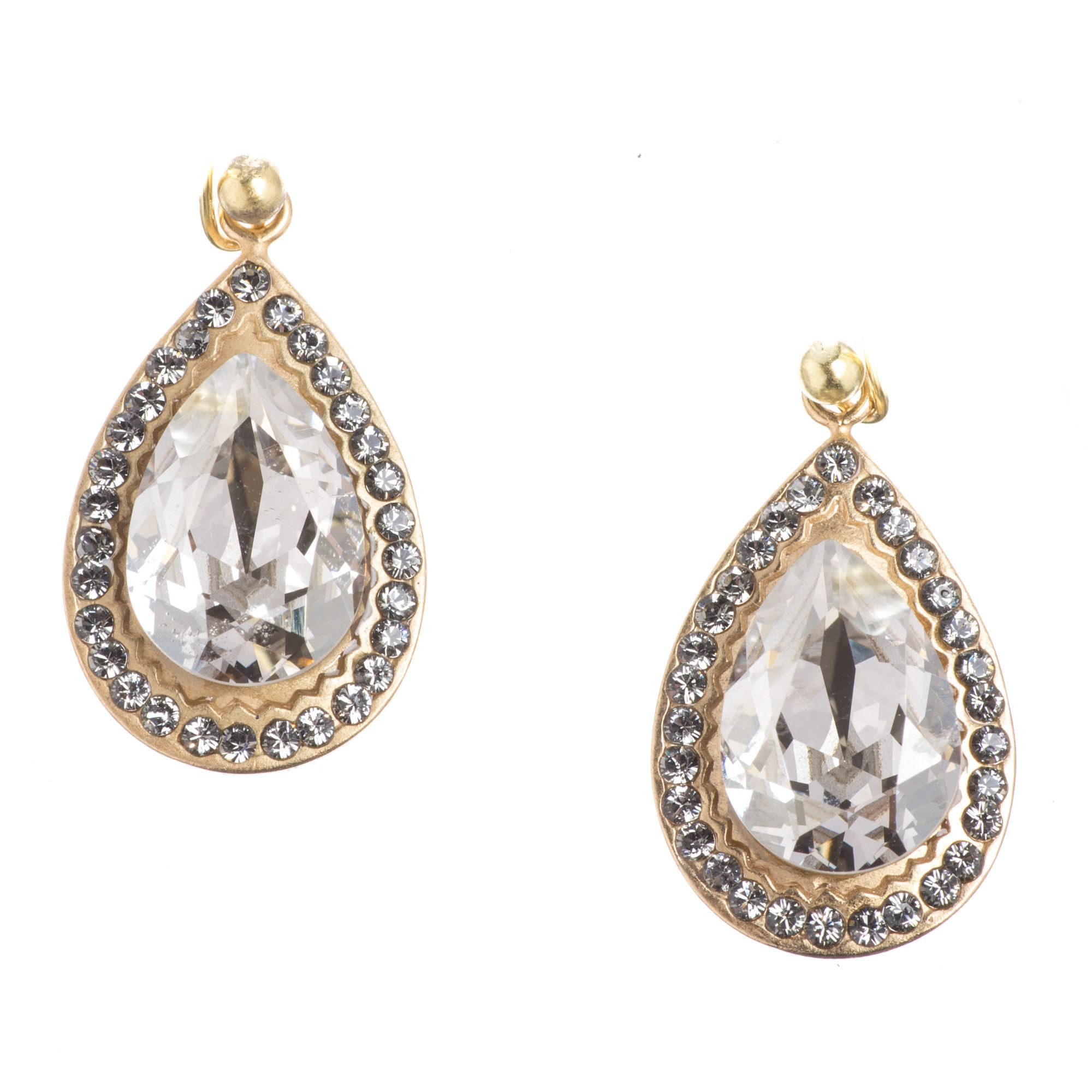 Catherine Popesco Earrings
 Catherine Popesco Earrings Gold Teardrop w Crystals