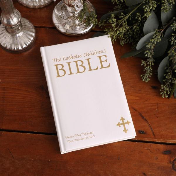 Catholic Children Gifts
 Personalized Catholic Children s Bible White