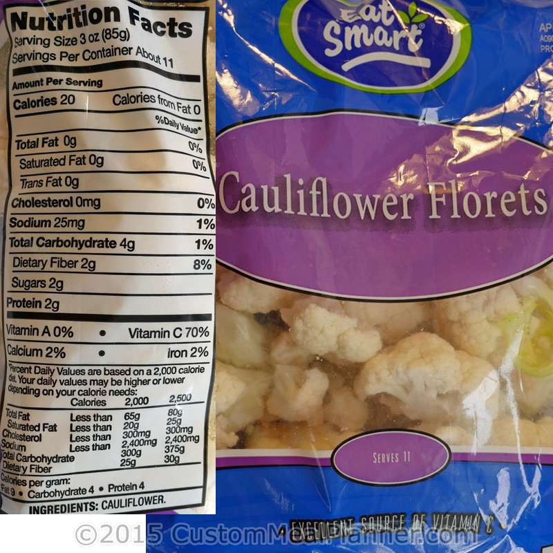 Cauliflower Dietary Fiber
 Nutritional Information For Cauliflower