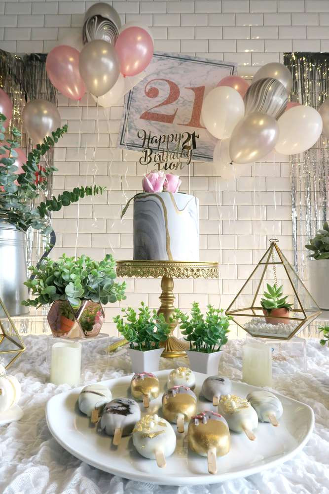 Centerpieces For Birthday Party
 Whimsical Marble Birthday Party Birthday Party Ideas