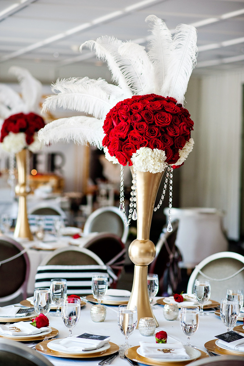 Centerpieces For Birthday Party
 Roaring Gatsby Birthday Party