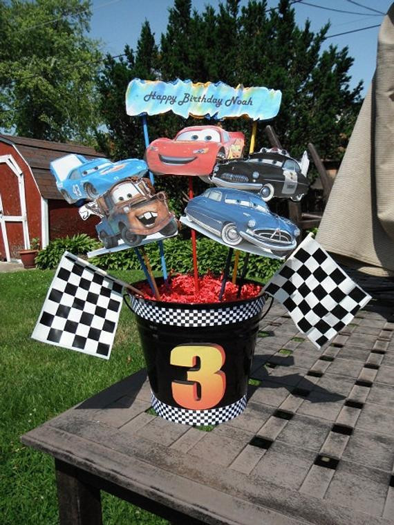 Centerpieces For Birthday Party
 Items similar to Cars Birthday Party Centerpieces on Etsy