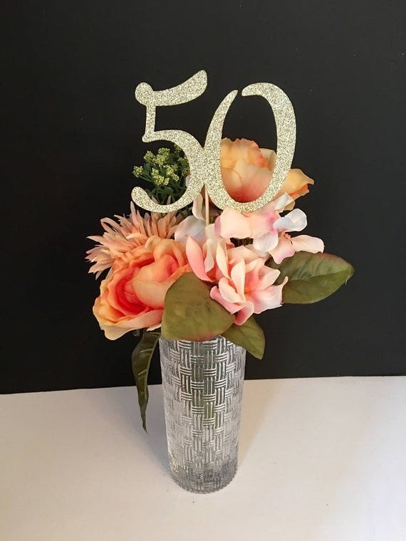 Centerpieces For Birthday Party
 Any Number Centerpieces 50th Birthday Centerpieces Gold