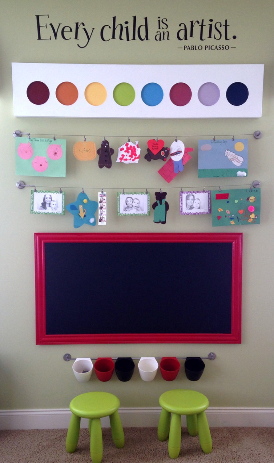 Chalkboard For Kids Room
 KIDS PLAYROOM CHALKBOARD For Sale 53x28 Huge by RevivedVintage