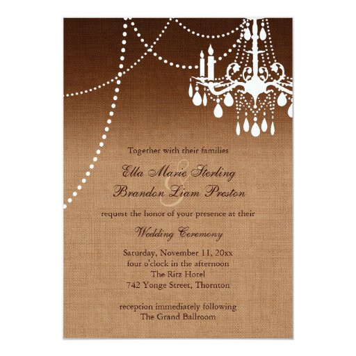 Chandelier Wedding Invitations
 Ombre Chandelier Wedding Invitation