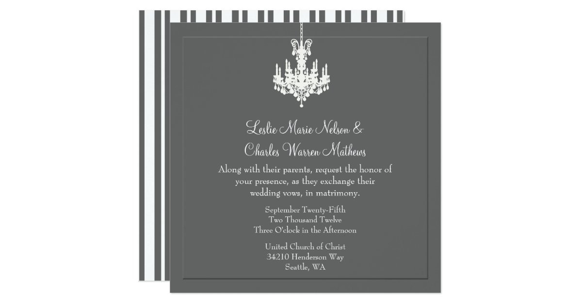 Chandelier Wedding Invitations
 Elegant Chandelier Wedding Invitations