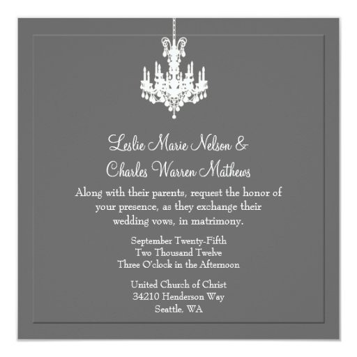 Chandelier Wedding Invitations
 Elegant Chandelier Wedding Invitations