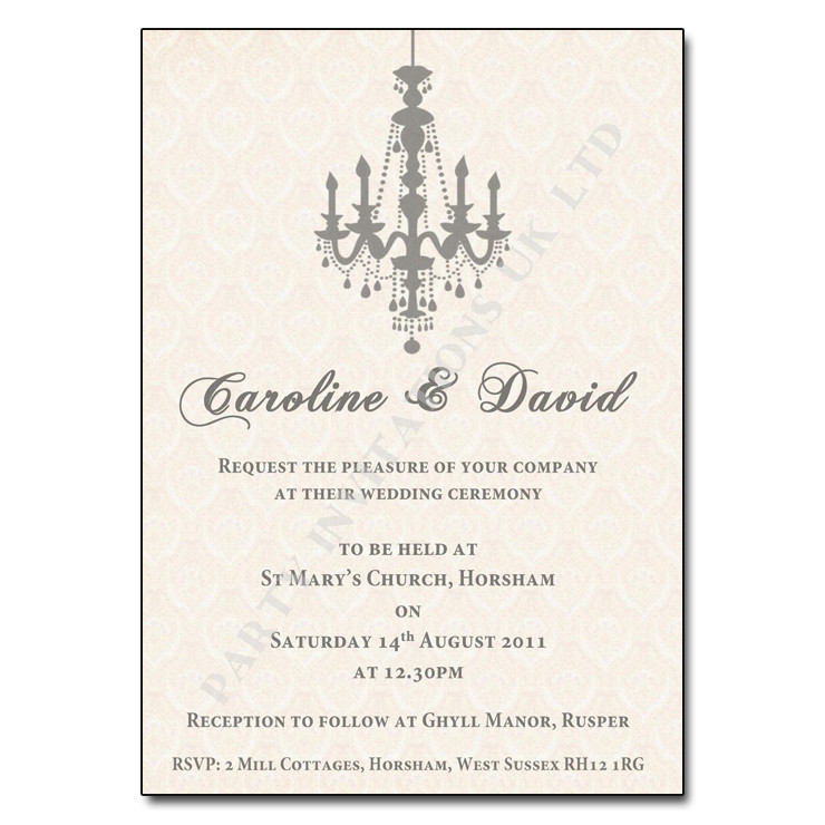 Chandelier Wedding Invitations
 Vintage Chandelier Wedding Invitation