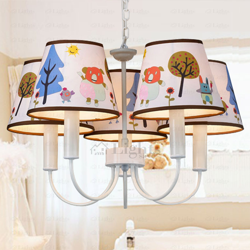 Chandeliers For Kids Room
 Modern 5 Light Fabric Shade Chandelier For Kids Room