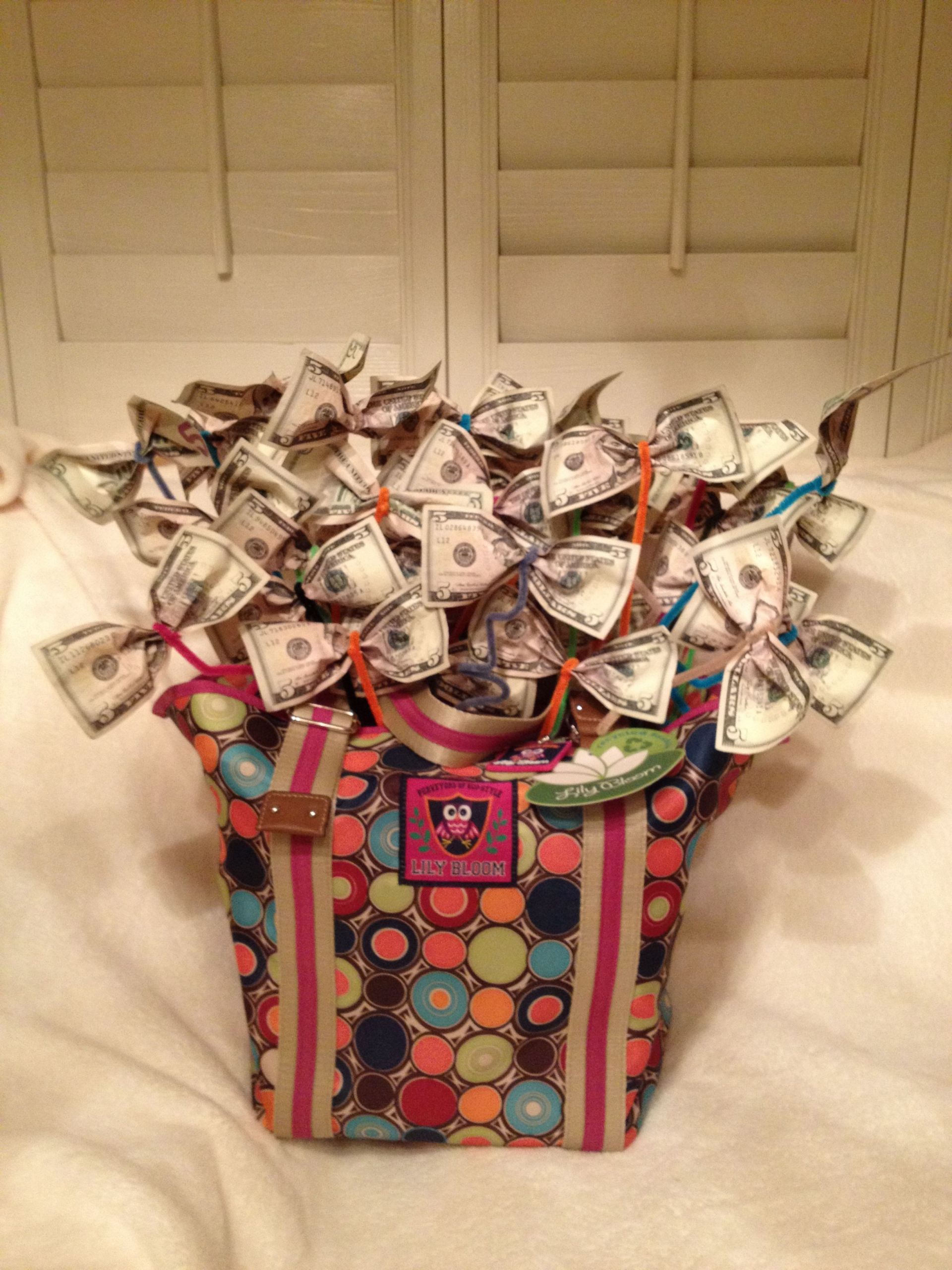 Charity Gift Basket Ideas
 "money bag" Raffle basket I made for Chorus fund raiser