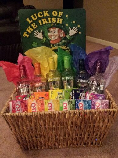 Charity Gift Basket Ideas
 Rainbow vodka basket my sister and I made for a fundraiser