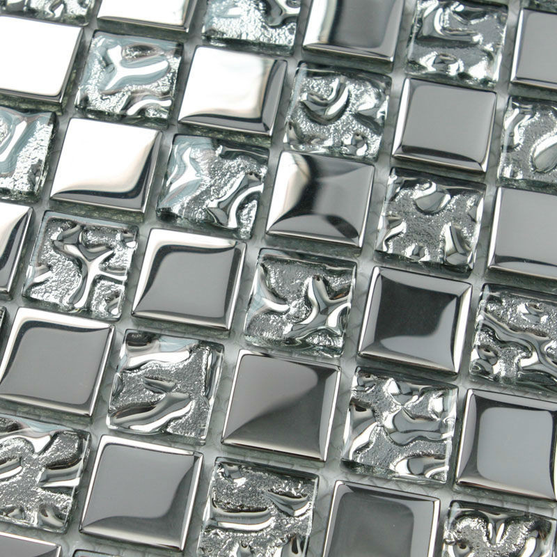 Cheap Bathroom Tile Ideas
 Silver glass tile backsplash ideas bathroom mosaic tiles