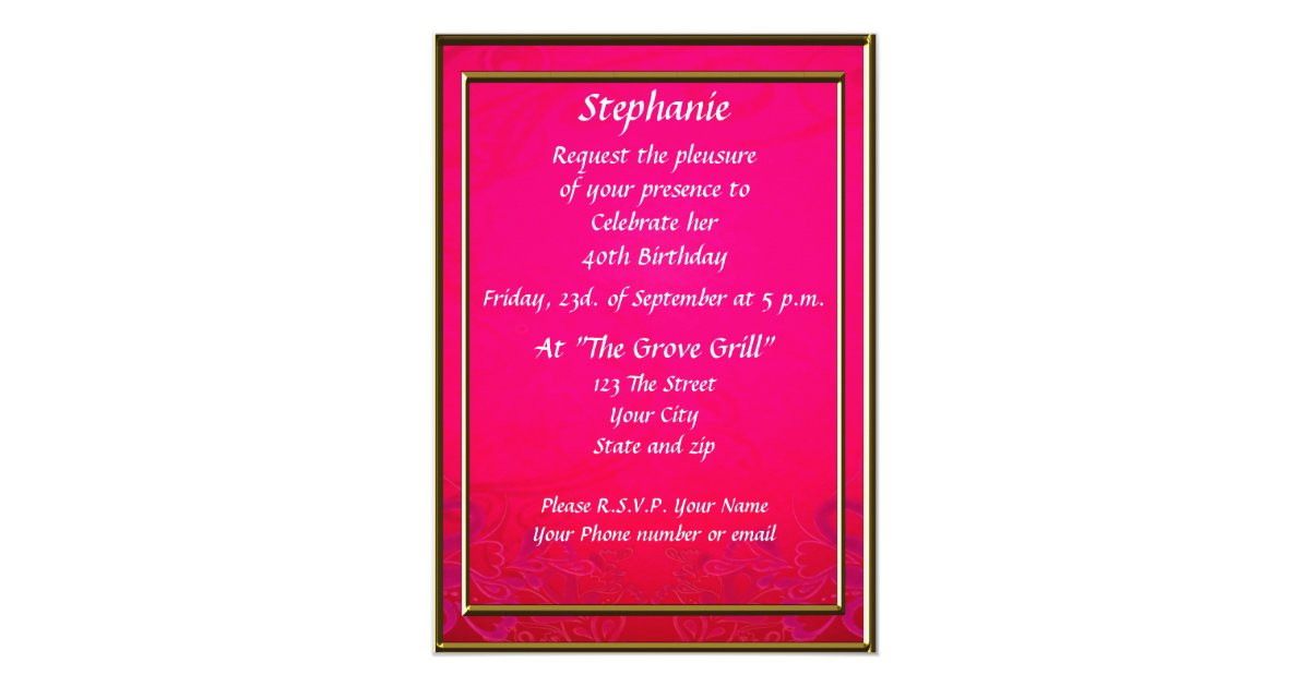 Cheap Birthday Invitations
 Cheap Birthday Party Invitation Elegant Hot Pink