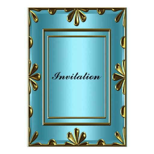 Cheap Birthday Invitations
 Cheap Birthday Party Invitation Elegant Blue 5" X 7