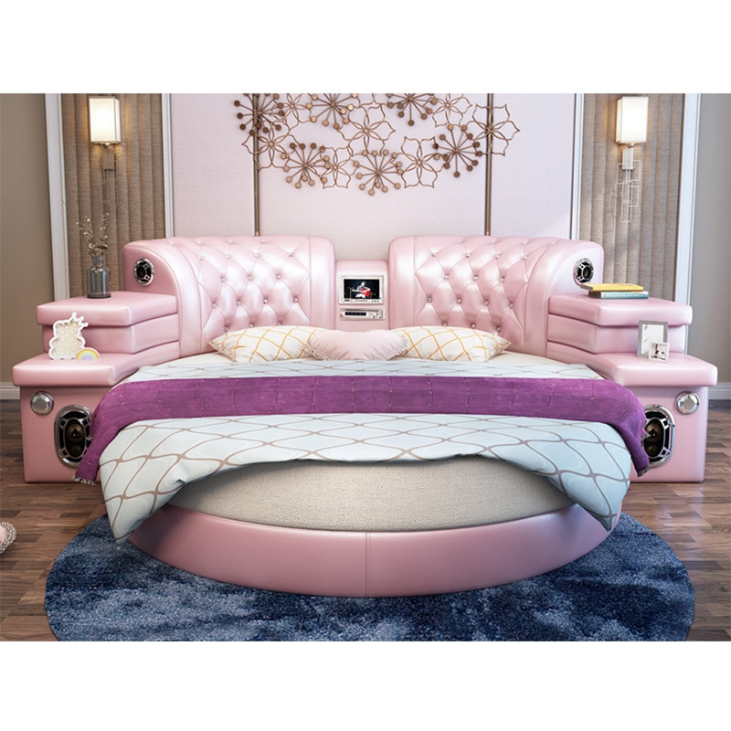 Cheap Girl Bedroom Sets
 girls bedroom furniture pink big round leather bed cheap