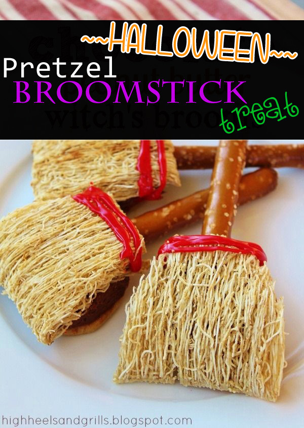 Cheap Kids Party Food
 Pretzel Broomstick Treat – Best Cheap Easy Halloween Party