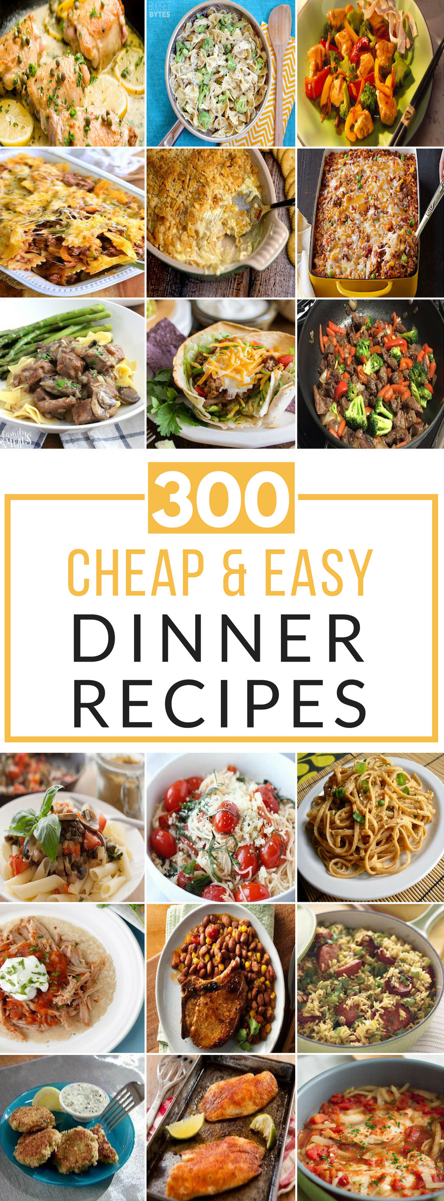 Cheap Quick Dinners
 300 Cheap and Easy Dinner Recipes Prudent Penny Pincher